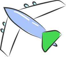 A Cartoon Aircraft vector or color illustration