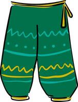 A stylish Aladdin pants vector or color illustration