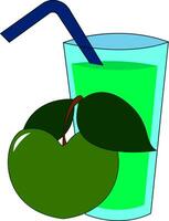 Healthy apple juice vector or color illustration