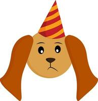 A little birthday dog vector or color illustration