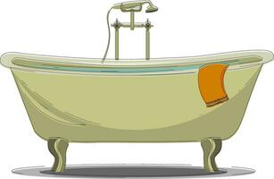 cómodo bañera vector o color ilustración