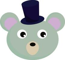 Bear with hat vector or color illustration