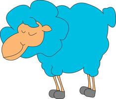 Sleeping blue lamb vector or color illustration