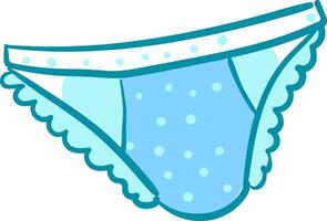 A blue women underpants vector or color illustration