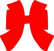 A red color bow icon vector or color illustration