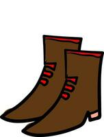 A pair of brown boots vector or color illustration