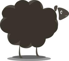 A brown sheep with fur vector or color illustration