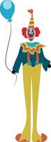 Funny clown vector or color illustration