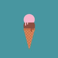 Chocolate ice-cream vector or color illustration