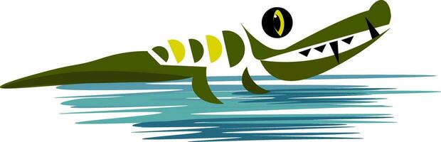 A running crocodile vector or color illustration