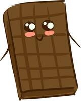 A cute happy chocolate bar vector or color illustration