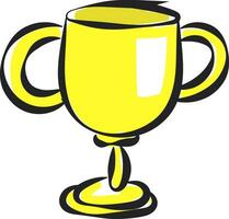 A golden cup vector or color illustration