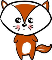 A cute cartoon of a fox vector or color illustration