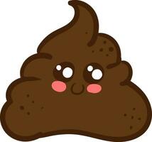 A cute brawn turd vector or color illustration