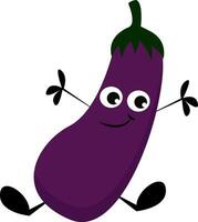Cartoon eggplant vector or color illustration