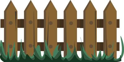 Garden fence vector or color illustration