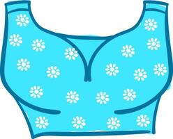 Floral blue bras vector or color illustration