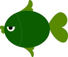 A green fish vector or color illustration