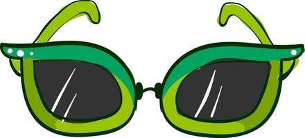 A cool green glasses vector or color illustration