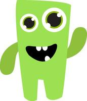 A cute green monster vector or color illustration