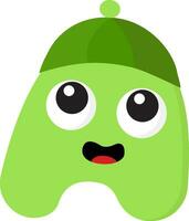 A green monster with green hat vector or color illustration