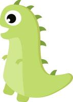 A green dinosaur with horns vector or color illustration