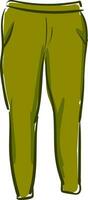 A green full pant vector or color illustration