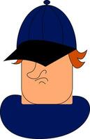 A guy In blue cap vector or color illustration