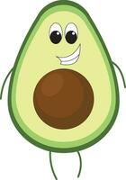 Happy Avocado vector or color illustration