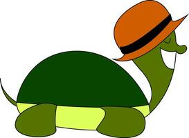 A turtle with a hat vector or color illustration