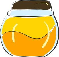 Honey in a glass container vector or color illustration