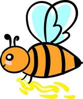 Honey with honeybee vector or color illustration