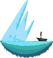 Sharp iceberg vector or color illustration