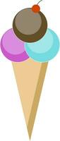 Ice cream cone vector or color illustration