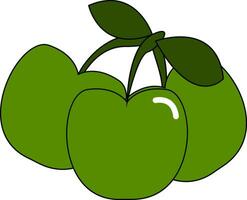 Bunch of little green apples vector or color illustration