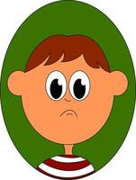 A little sad boy vector or color illustration