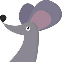 Mouse with big ears vector or color illustration