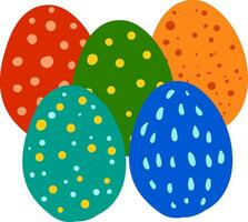 Multi-color Easter eggs vector or color illustration