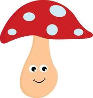 Red mushroom vector or color illustration