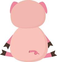 Pink pig vector or color illustration