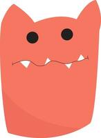 An ugly pink monster vector or color illustration