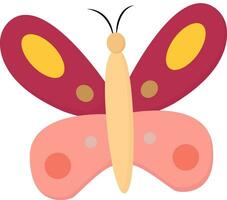 Pink butterfly vector or color illustration
