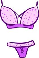 A pink swimsuit vector or color illustration