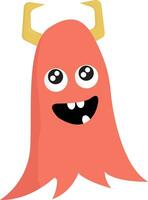 A pink monster with yellow horns vector or color illustration