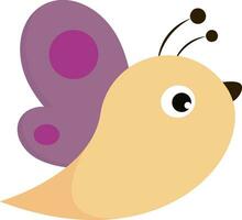 A cute little purple butterfly vector or color illustration