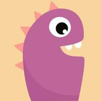 A purple monster with pink horns vector or color illustration