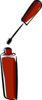 A red bottle of mascara vector or color illustration