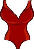 A red swimsuit vector or color illustration