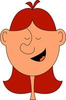 A girl in red hair vector or color illustration