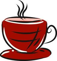 A red coffee cup vector or color illustration